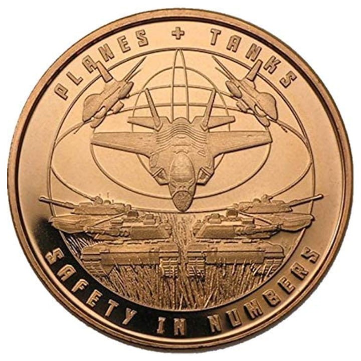 USA Protect The Future Planes & Tanks 1 oz Cu.999