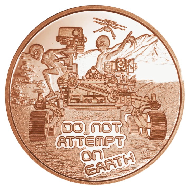 USA Area 51 "Don't Attempt on Earth" 1 oz Cu.999