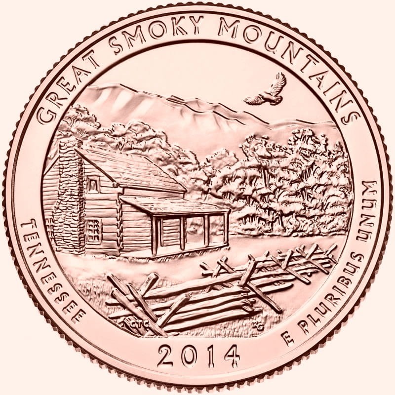 USA 25 c Great Smoky Mountains 2014 nr 21 24K Au