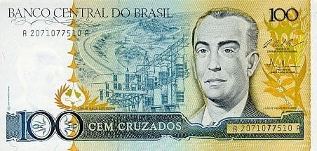 Brazylia 100 cruzados J. Kubitschek 1986+ P-211c