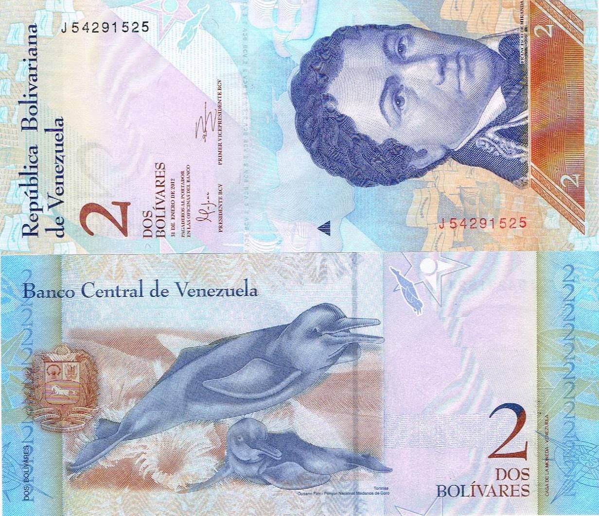 Wenezuela 2 Boliwary Delfiny P-88