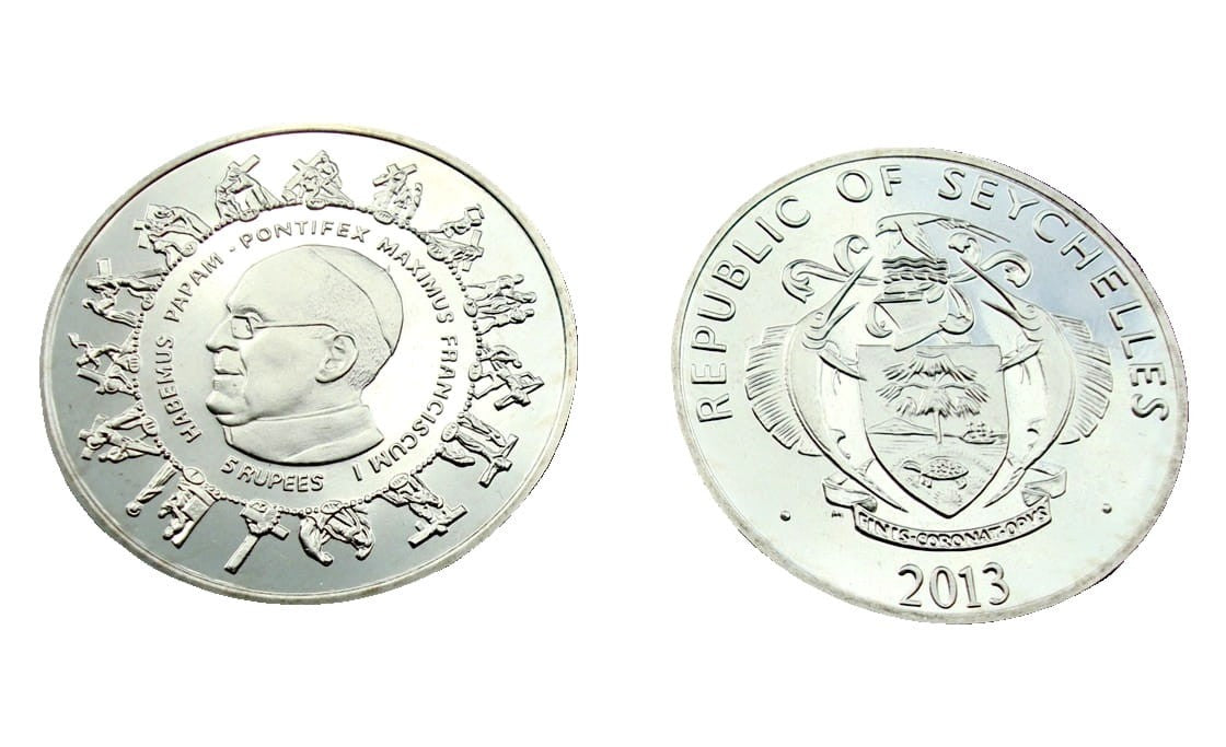 Seszele 5 rupii Droga krzyżowa Franciszek I 2013
