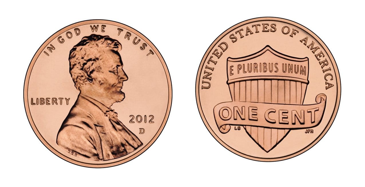 USA 1 cent E Pluribus Unum 2012 P lub D