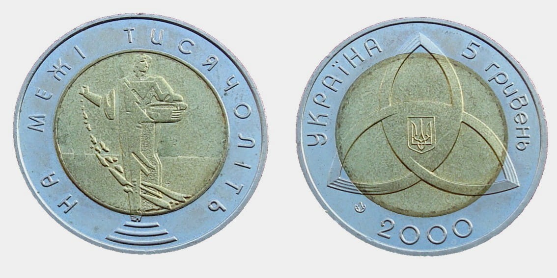 Ukraina 5 UAH Na przełomie tysiącleci - Siewca 2000