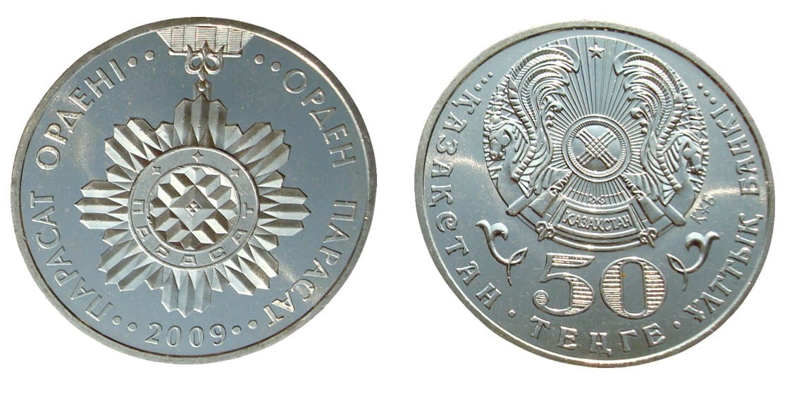 Kazachstan 50 tenge Odznaczenie Parasat 2009