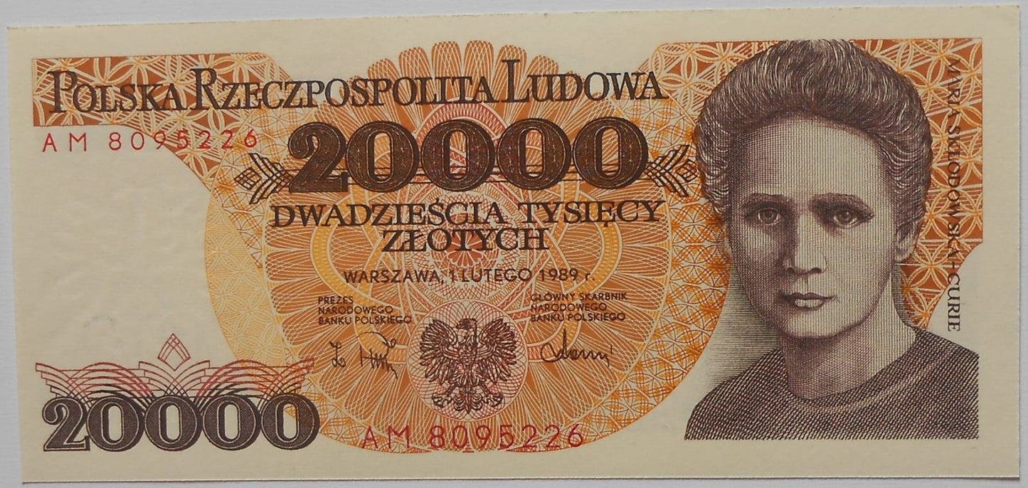 PRL 20000 zł Maria Skłodowska 1989 P-152a.2 AM