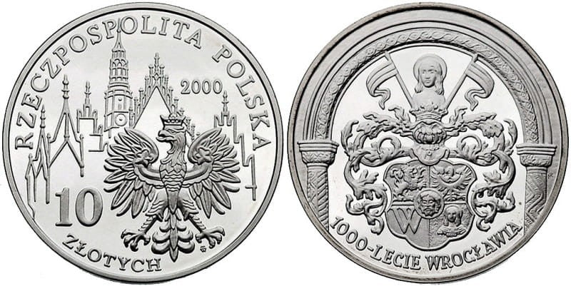 10 zł 1000-lecie Wrocławia 2000