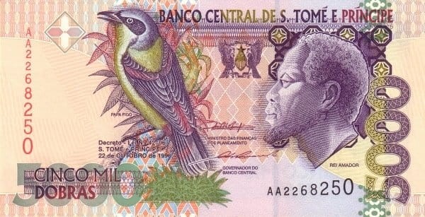 Wyspy Świętego Tomasza 5000 dobras 1996 P-65b