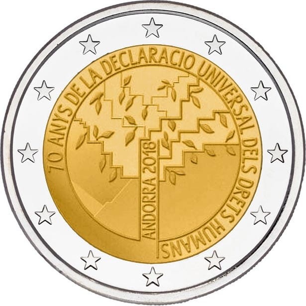 2 euro Andora 70 lat DPC 2018