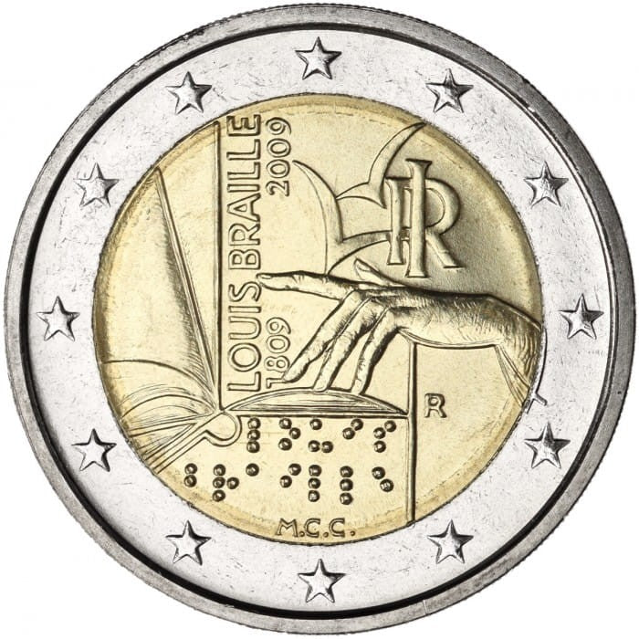 2 euro Włochy Louise Braille 2009