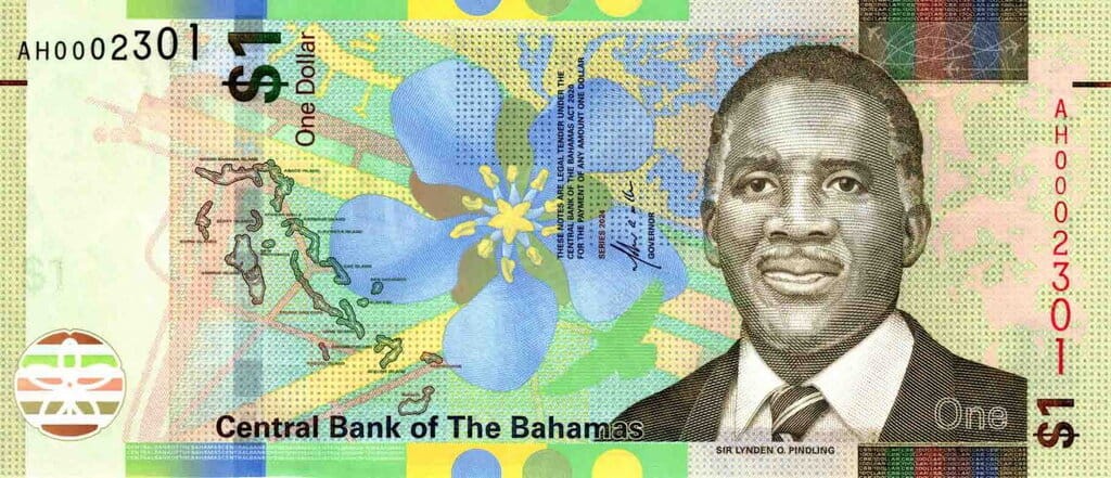 Bahamy 1 $ Król 2024 P-77b