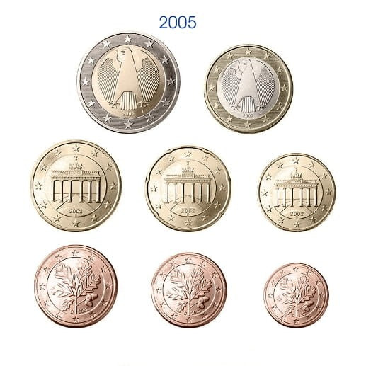 Euro set Niemcy zestaw menniczy 5 x 8 2005 ADFGJ