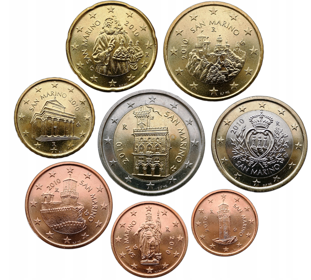 Euro set San Marino x8 zestaw menniczy 2010