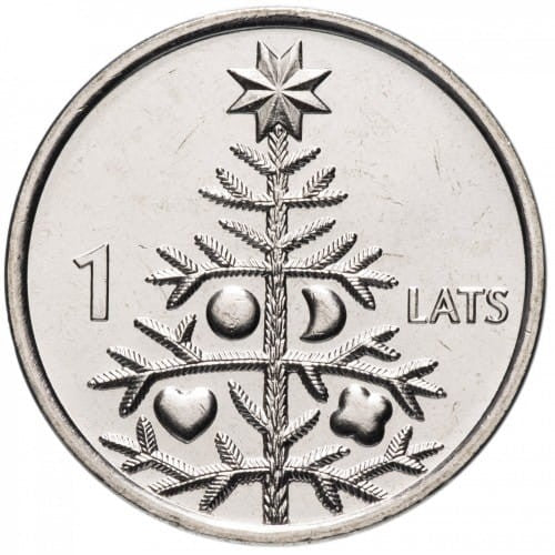 Łotwa 1 łat Choinka Bożonarodzeniowa 2009