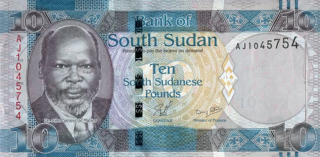Sudan Południowy 10 funtów Bawoły 2011 P-7a
