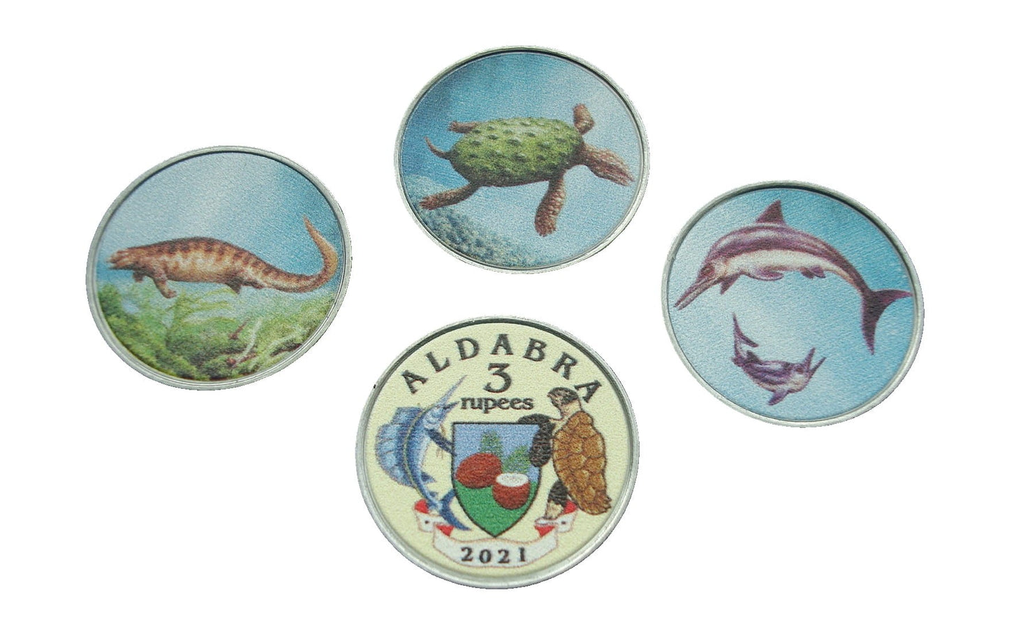 Zestaw Seszele - Aldabra x 3 Dinozaury 2021 III