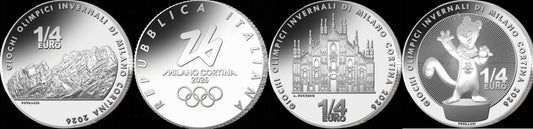 1/4 euro x 3 Włochy Zimowe Igrzyska Olimpijskie Cortina 2025