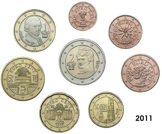 Euro set AUSTRIA zestaw menniczy x 8 2011
