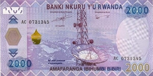 Rwanda 2000 franków Kawa 2014 P-40a