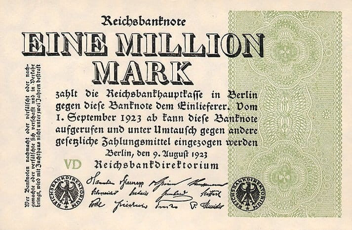 Niemcy Republika Weimarska 1 mln m 1923 P-102b