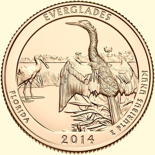 USA 25 c Park narodowy Everglades nr25 2014 24K Au