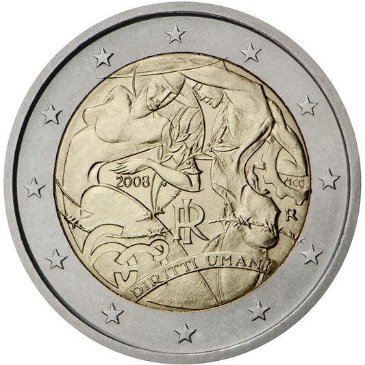 2 euro Włochy Deklaracja Praw Człowieka 2008