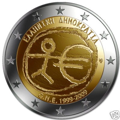 2 euro GRECJA 10 lat strefy euro 2009