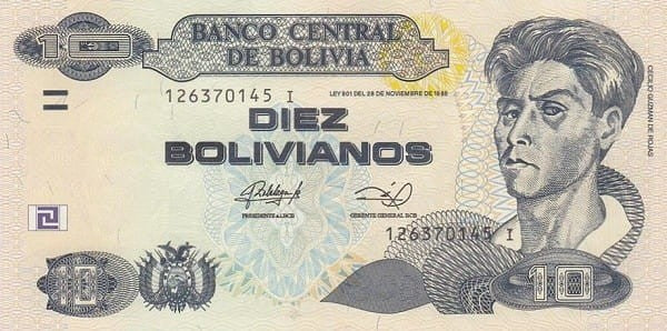 Boliwia 10 bolivanos Cecillio da Rojas 2014 P-238