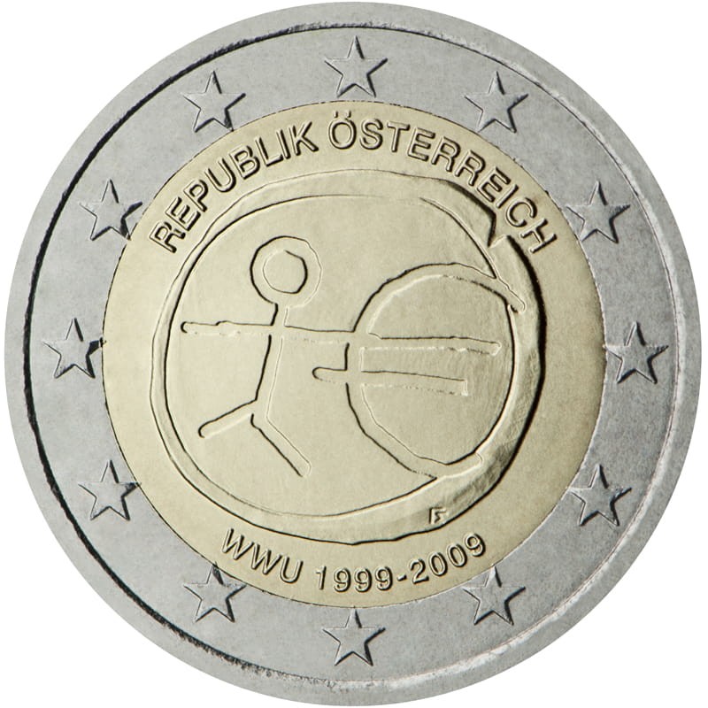 2 euro Austria 10 lat strefy euro 2009
