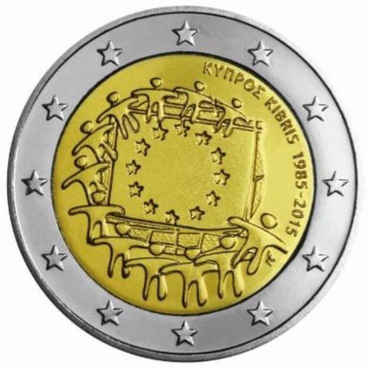 2  euro Cypr 30 lat flagi UE 2015