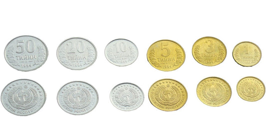 Zestaw menniczy Uzbekistan x 6 1994