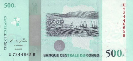 Kongo 500 franków 50 lat niepodległości 2010 P-100