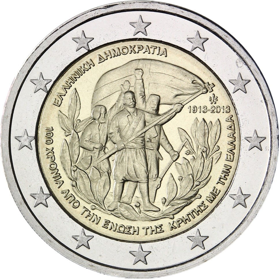 2 euro Grecja 100 rocz. Unii Grecji z  Kretą 2013