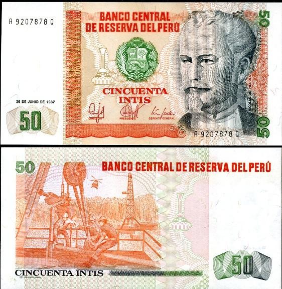 Peru 50 intis Robotnicy 1987 P-131b