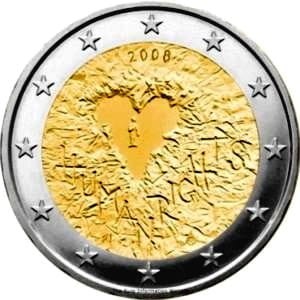 2 euro FINLANDIA 60 lat Deklaracji Praw Człowieka 2008