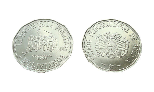 Boliwia 2 bolivanos Colorados 2017
