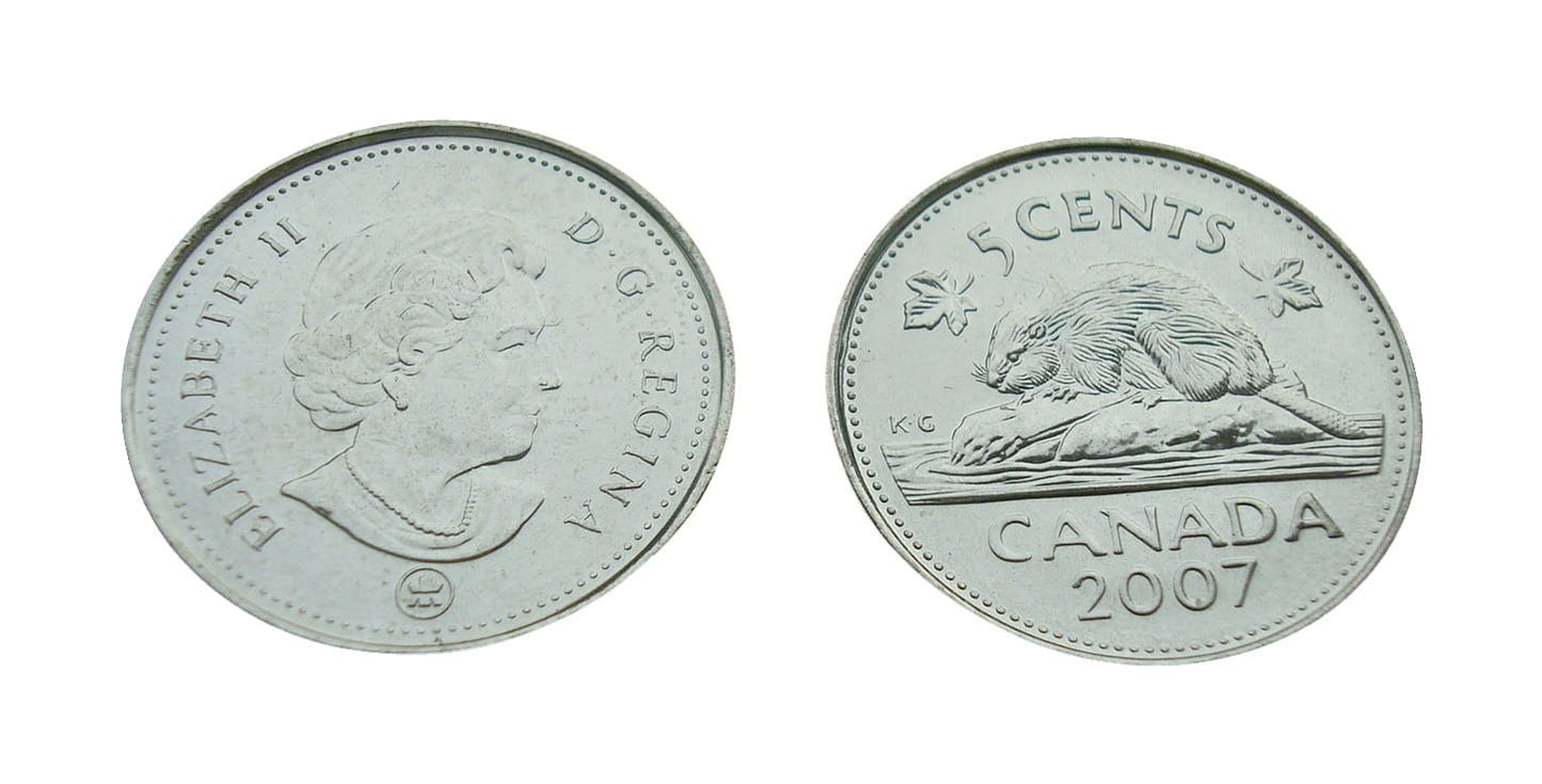 Kanada 5 c 1993/2007 Bóbr