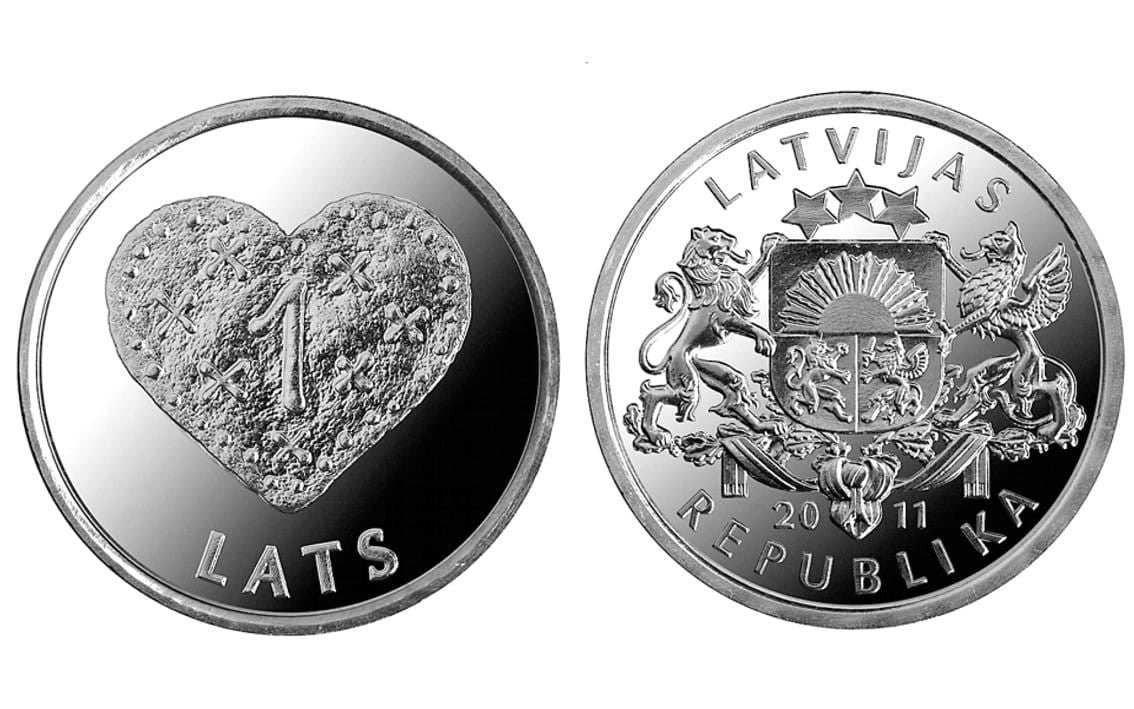 Łotwa 1 łat Serce z piernika 2011
