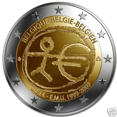 2 euro Belgia 10 lat strefy euro 2009