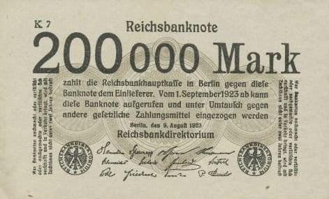 Niemcy Republika Weimarska 200 tys. m 1923 P-100