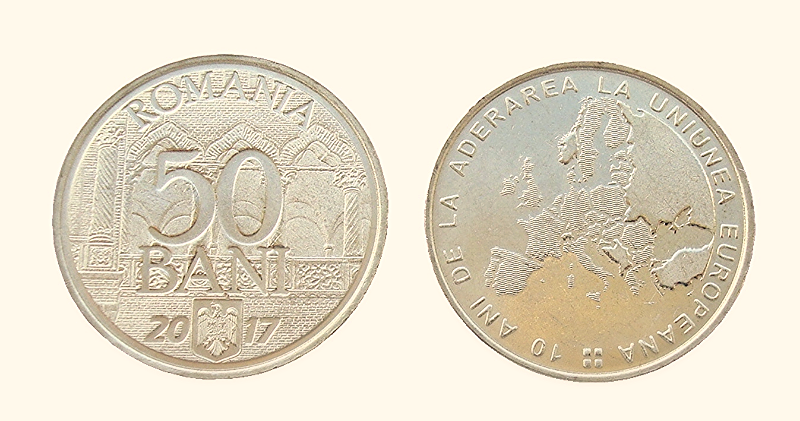 Rumunia 50 bani 10 lat w UE 2017