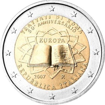 2 euro Włochy Traktaty Rzymskie 2007