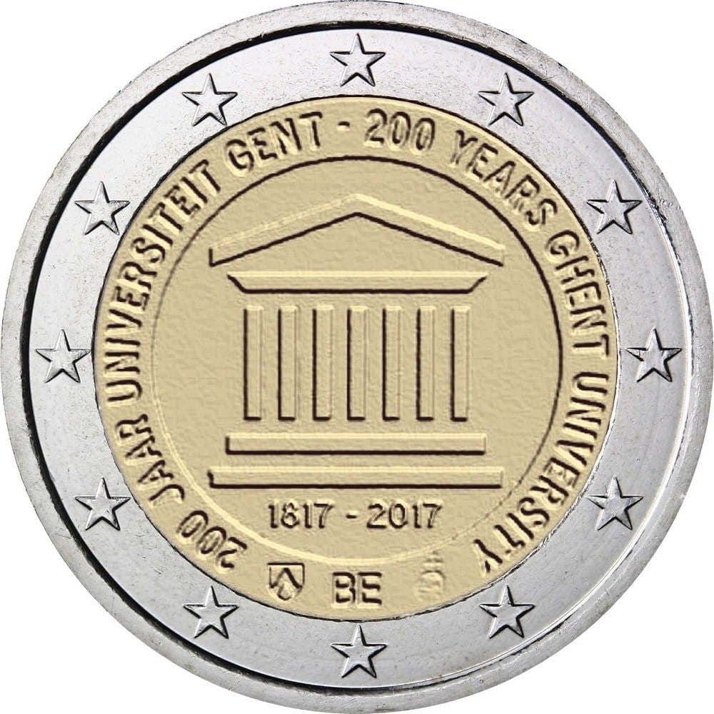 2 euro Belgia Uniwersytet w Gent 2017