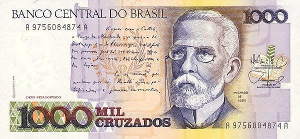 Brazylia 1000 cruzados Rio de Janeiro 1987+ P-213b