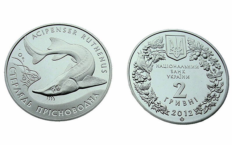 UKRAINA 2 UAH Jesiotr - Sterlet słodkowodny 2012