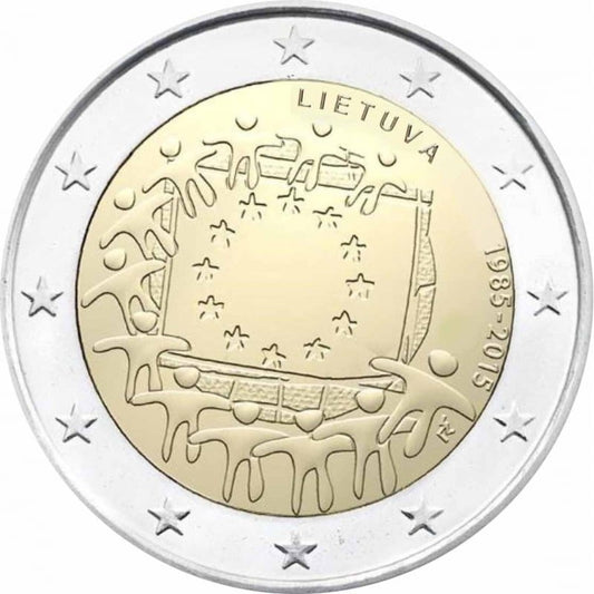 2  euro Litwa 30 lat flagi UE 2015
