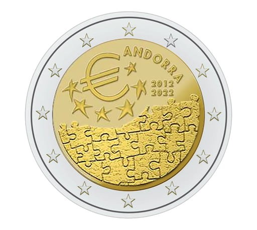 2 euro Andora 10 lat Euro 2022