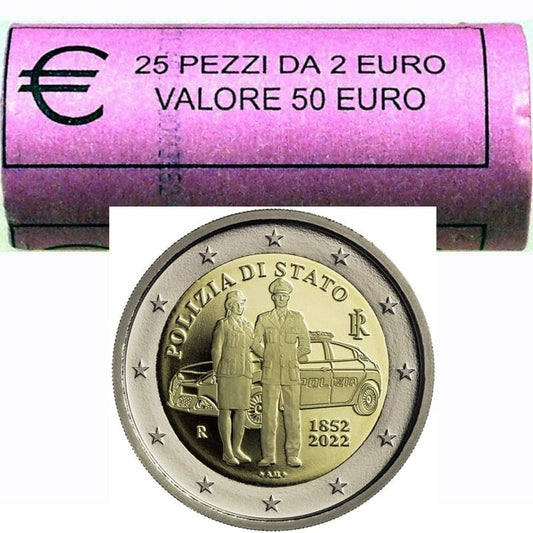 2 euro  x 25 Włochy 170 lat Policji 2022