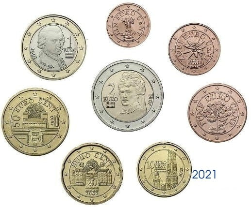 Euro set AUSTRIA zestaw menniczy x 8 2021