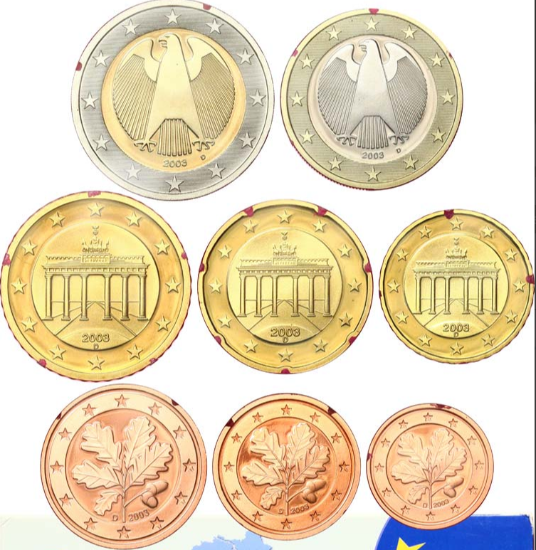 Euro set Niemcy zestaw menniczy 5 x 8 2003 ADFGJ